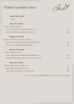Týdenní polední menu - Hotel Šustr Nasavrky