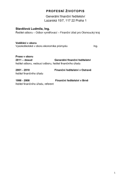 Profesní životopis představení