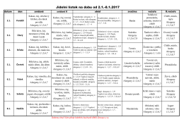 J&iacute;deln&iacute; l&iacute;stek na dobu od 2.1.