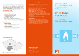 ceník plynu čez prodej