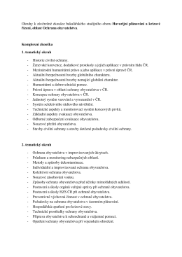 Okruhy k závěrečné zkoušce bakalářského studijního oboru