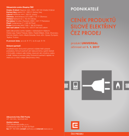 cen&iacute;k produktů silov&eacute; elektřiny čez prodej