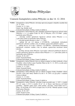 Usnesení ZM 14. 12. 2016