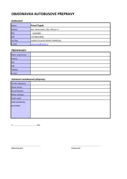 OBJEDN&Aacute;VKA AUTOBUSOV&Eacute; PŘEPRAVY