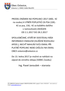 Informace poplatky na rok 2017