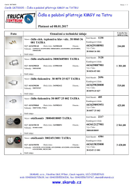 Platnost od 30.12.2016 Foto Označen&iacute; a technick&eacute; &uacute;daje