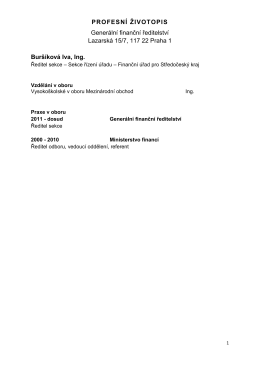 Profesní životopis představení