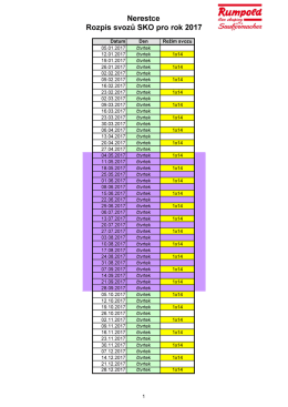 Rozpis svozů 2017