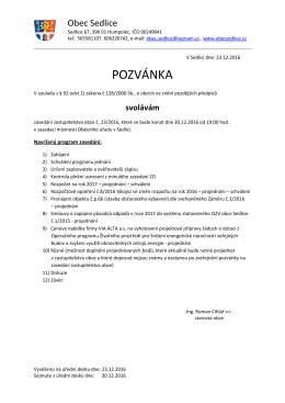 pozvánka - Obec Sedlice