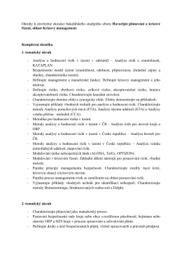 Okruhy k závěrečné zkoušce bakalářského studijního oboru