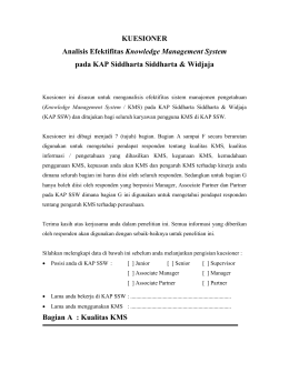 KUESIONER Analisis Efektifitas Knowledge Management System