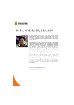 Dr. Eko Widodo, SH, S.Sos.,MM - Universitas Katolik Indonesia Atma