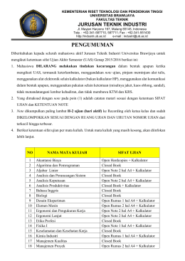 PENGUMUMAN - Universitas Brawijaya