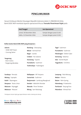 Cabang Operasional Khusus 30-31 Dec 2016