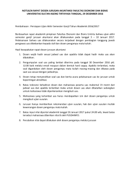 Notulen Rapat Jurusan Akuntansi Tanggal 28-12-2016