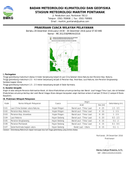 Prakiraan Cuaca Wilayah Pelayanan