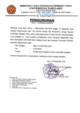 pengumuman - Universitas Tadulako