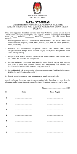 pakta integritas - KPU Kota Jakarta Barat