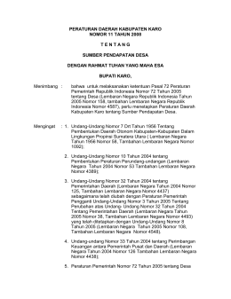 peraturan daerah kabupaten karo nomor 11 tahun 2008 tentang