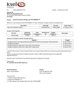 Jadwal Pembayaran Bunga atas PPA FINANCE, PT.