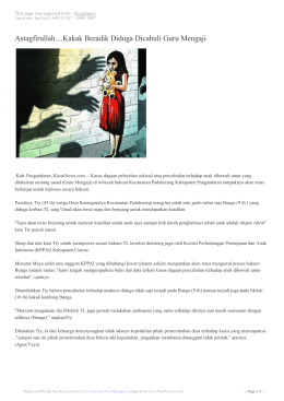 Astagfirullah....Kakak Beradik Diduga Dicabuli Guru