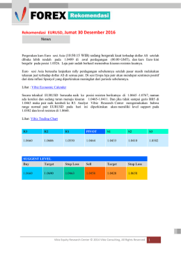 Rekomendasi EURUSD, Jumat 30 Desember 2016