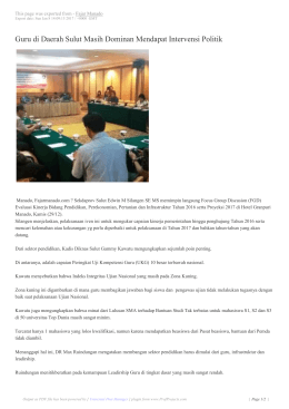 Guru di Daerah Sulut Masih Dominan Mendapat