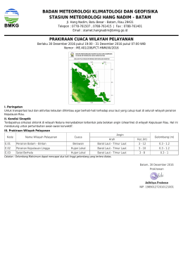 Prakiraan Cuaca Wilayah Pelayanan - Maritim