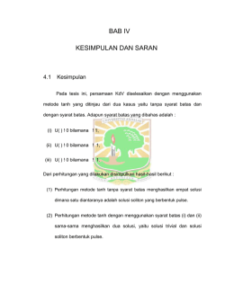 BAB IV KESIMPULAN DAN SARAN