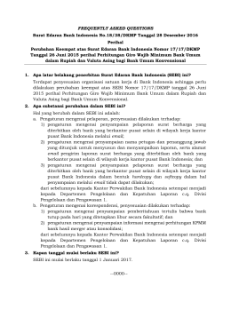 FREQUENTLY ASKED QUESTIONS Surat Edaran Bank Indonesia