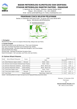 Prakiraan Cuaca Wilayah Pelayanan - Maritim