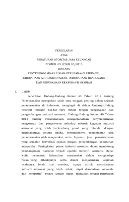 PENJELASAN ATAS PERATURAN OTORITAS JASA KEUANGAN