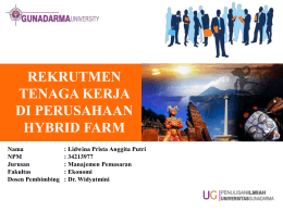 REKRUTMEN TENAGA KERJA DI PERUSAHAAN HYBRID FARM