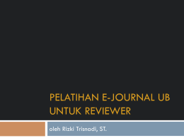 Pelatihan OJS untuk Reviewer