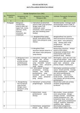 KISI-KISI MATERI PLPG MATA PELAJARAN KESEHATAN HEWAN