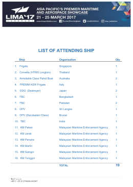 list of attending ship