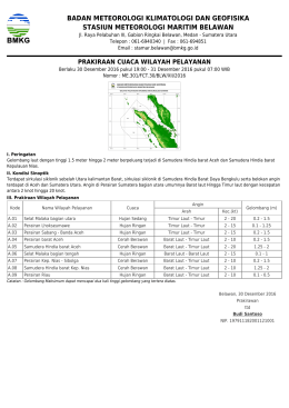 Prakiraan Cuaca Wilayah Pelayanan - Maritim