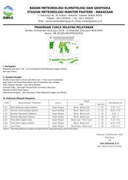 Prakiraan Cuaca Wilayah Pelayanan - Maritim