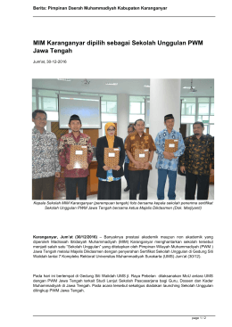 Berita 8850_MIM Karanganyar dipilih sebagai Sekolah Unggulan