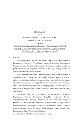 PENJELASAN ATAS PERATURAN OTORITAS JASA KEUANGAN