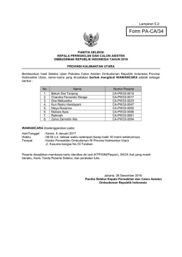 Page 1 Lampiran 5.2. Form PA-CA/34 PANITIA SELEKSI KEPALA
