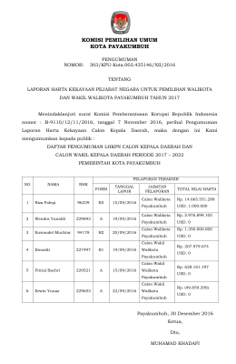 KOMISI PEMILIHAN UMUM KOTA PAYAKUMBUH