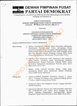 susunan dpc partai demokrat