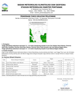 Prakiraan Cuaca Wilayah Pelayanan