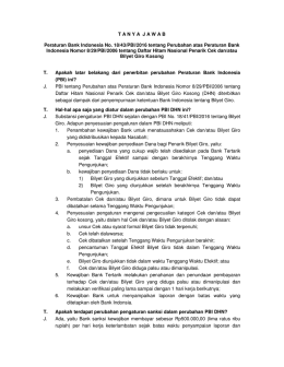 T A N Y A  J A W A B Peraturan Bank Indonesia No. 18/43/PBI/2016