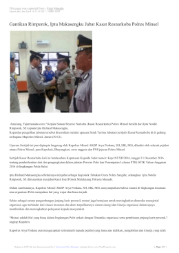 Gantikan Rimporok, Iptu Makasengku Jabat Kasat