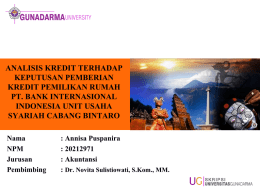 analisis kredit terhadap keputusan pemberian kredit pemilikan