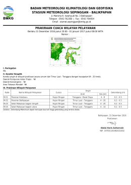 Prakiraan Cuaca Wilayah Pelayanan - Maritim