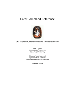 Gretl Command Reference - Wake Forest University