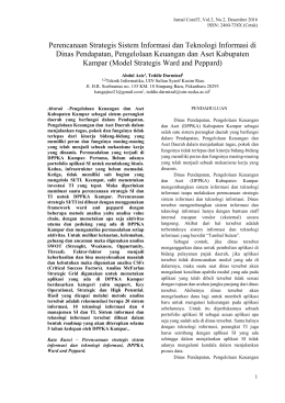 Perencanaan Strategis Sistem Informasi dan Teknologi Informasi di